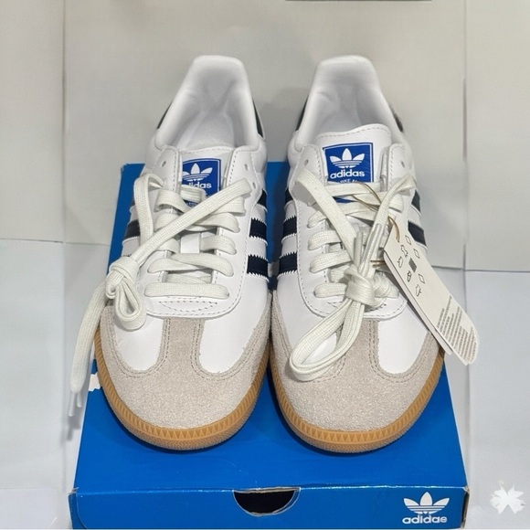 Adidas Samba OG Original "Cloud White/Night Indigo/Gum" Women’s sneakers Size 6 - Picture 11 of 16